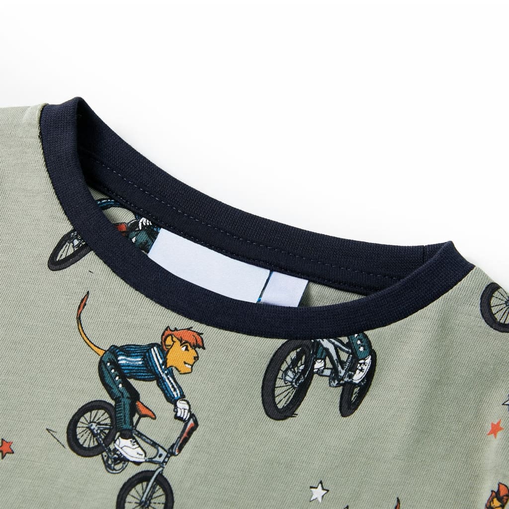 Πιτζάμα Παιδική Κοντομάνικη Ανοιχτό Χακί 104 - Pakobazaar