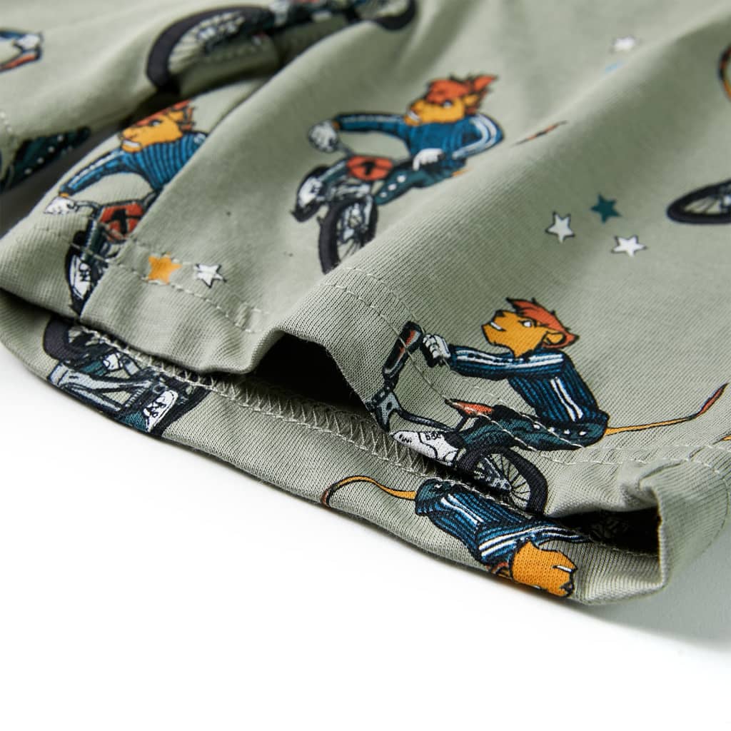 Πιτζάμα Παιδική Κοντομάνικη Ανοιχτό Χακί 116 - Pakobazaar