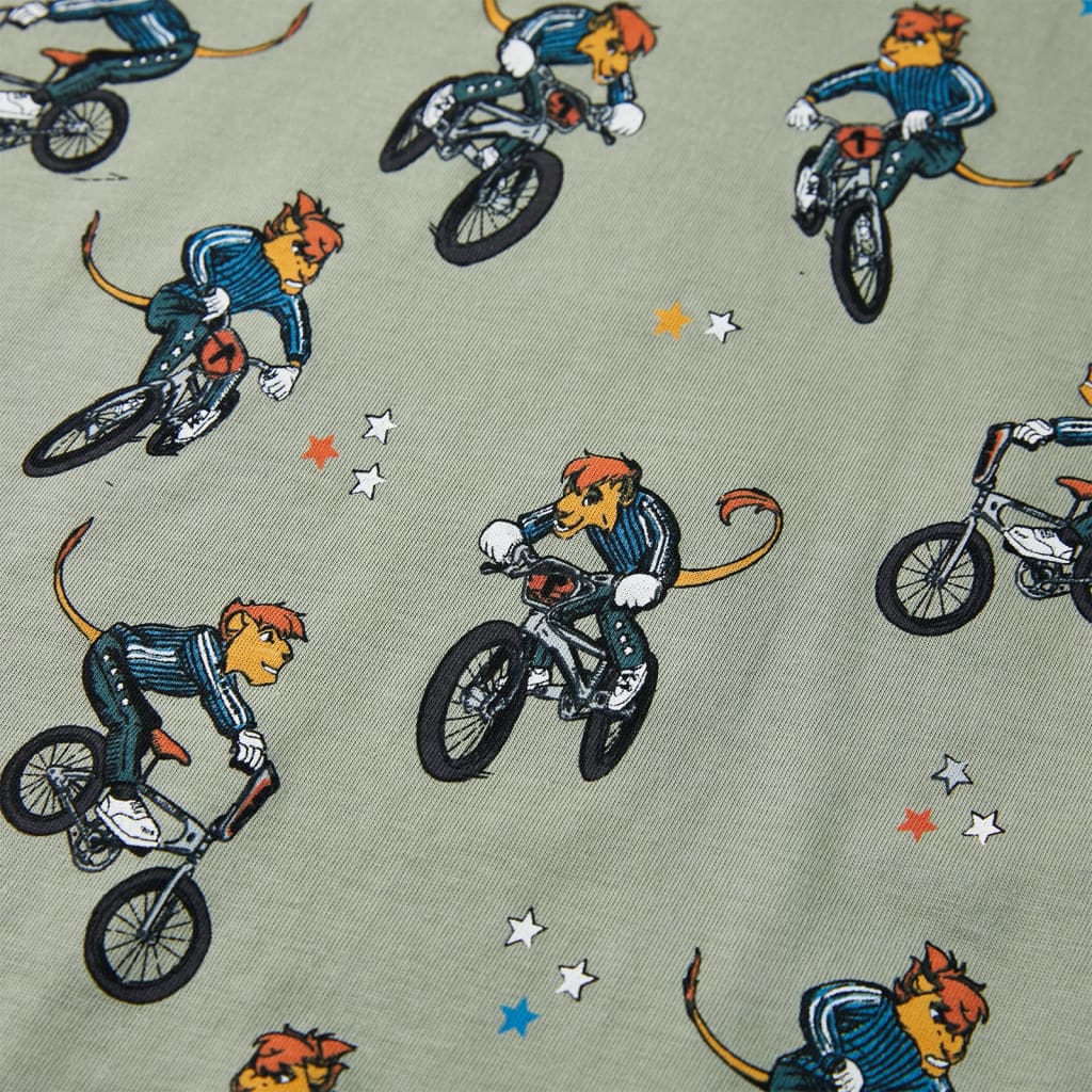 Πιτζάμα Παιδική Κοντομάνικη Ανοιχτό Χακί 116 - Pakobazaar