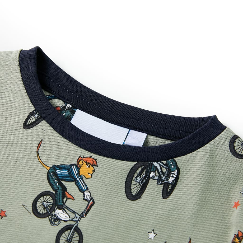 Πιτζάμα Παιδική Κοντομάνικη Ανοιχτό Χακί 128 - Pakobazaar