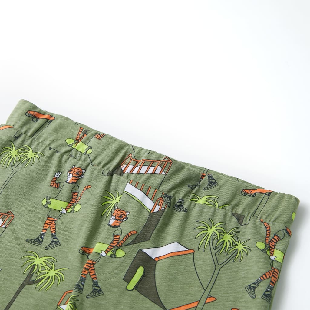 Πιτζάμα Παιδική Κοντομάνικη Ανοιχτό Χακί 92 - PAKOBAZAAR