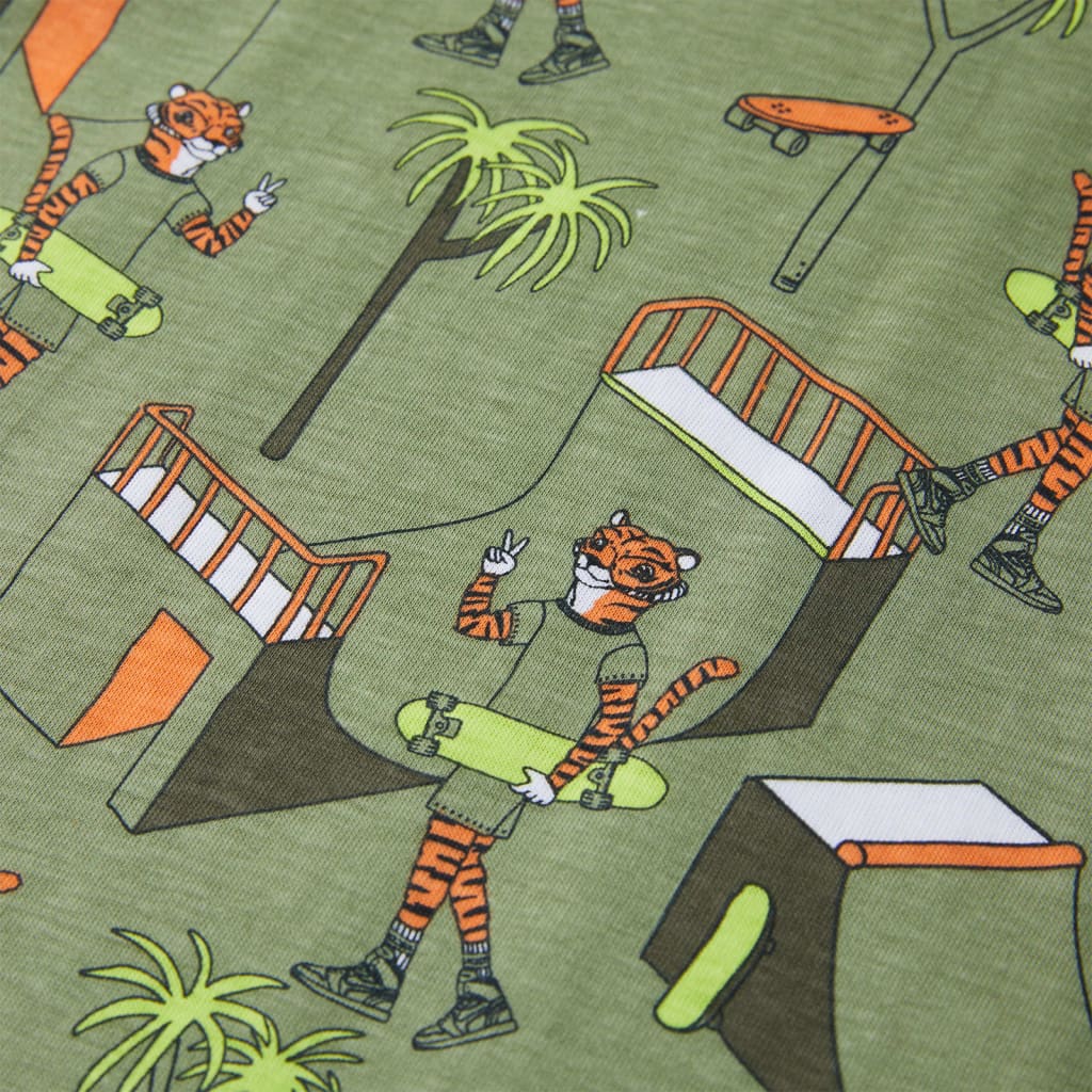 Πιτζάμα Παιδική Κοντομάνικη Ανοιχτό Χακί 92 - PAKOBAZAAR