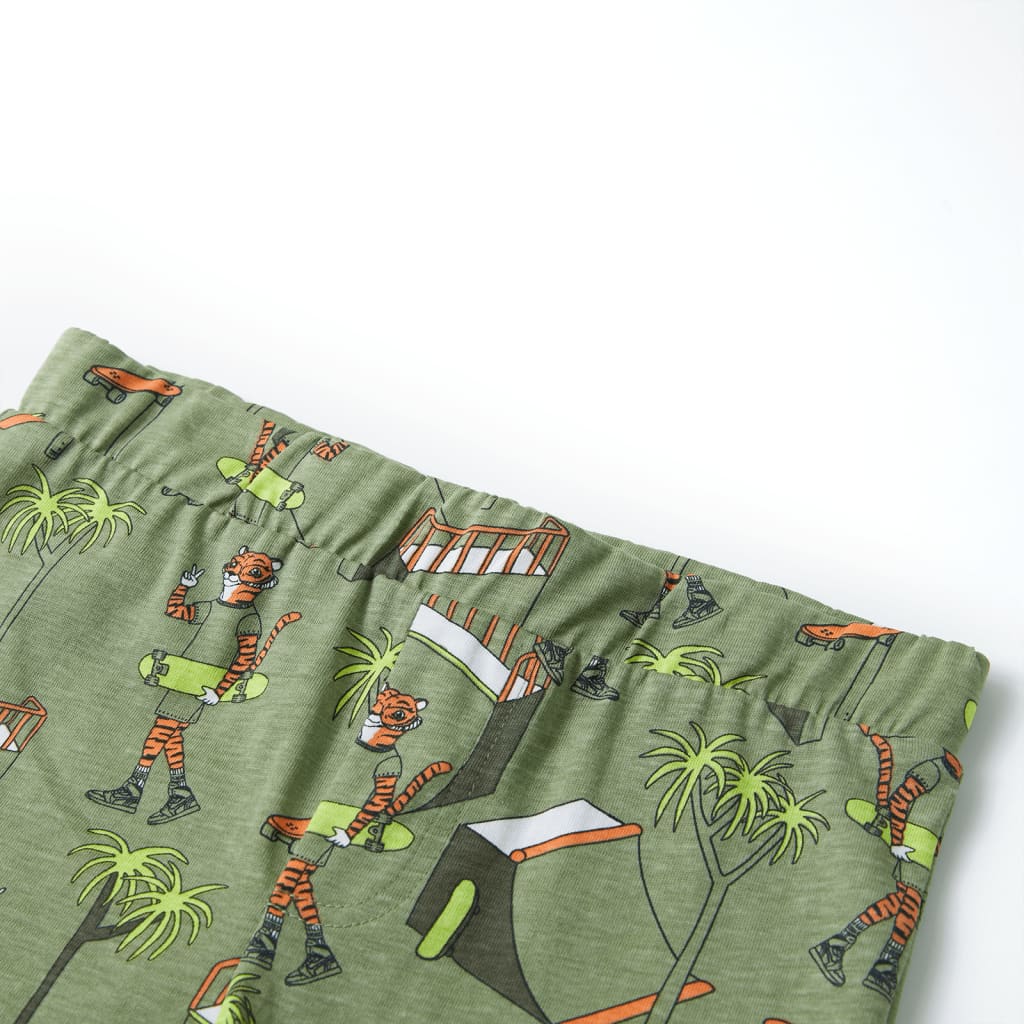 Πιτζάμα Παιδική Κοντομάνικη Ανοιχτό Χακί 104 - PAKOBAZAAR