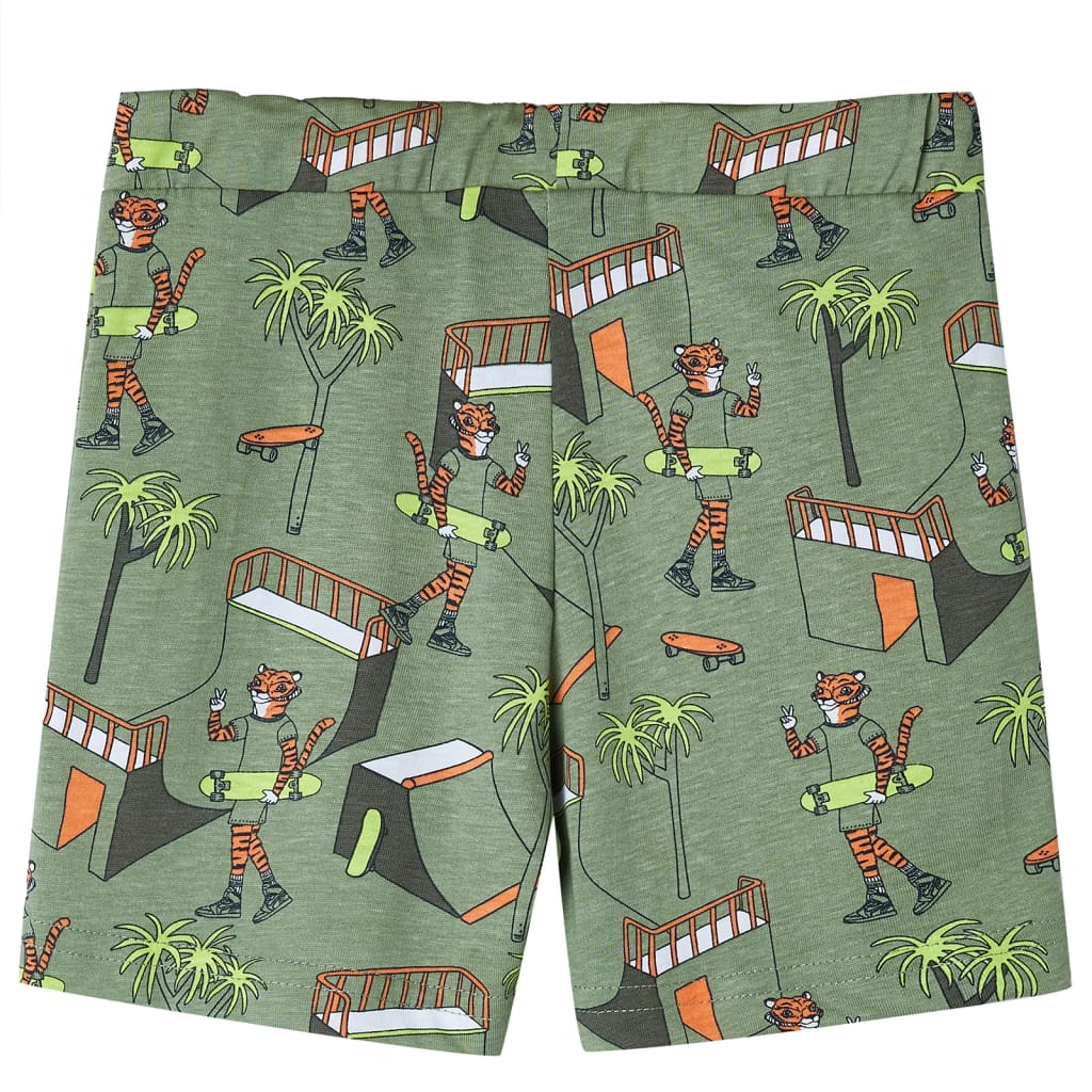 Πιτζάμα Παιδική Κοντομάνικη Ανοιχτό Χακί 104 - PAKOBAZAAR