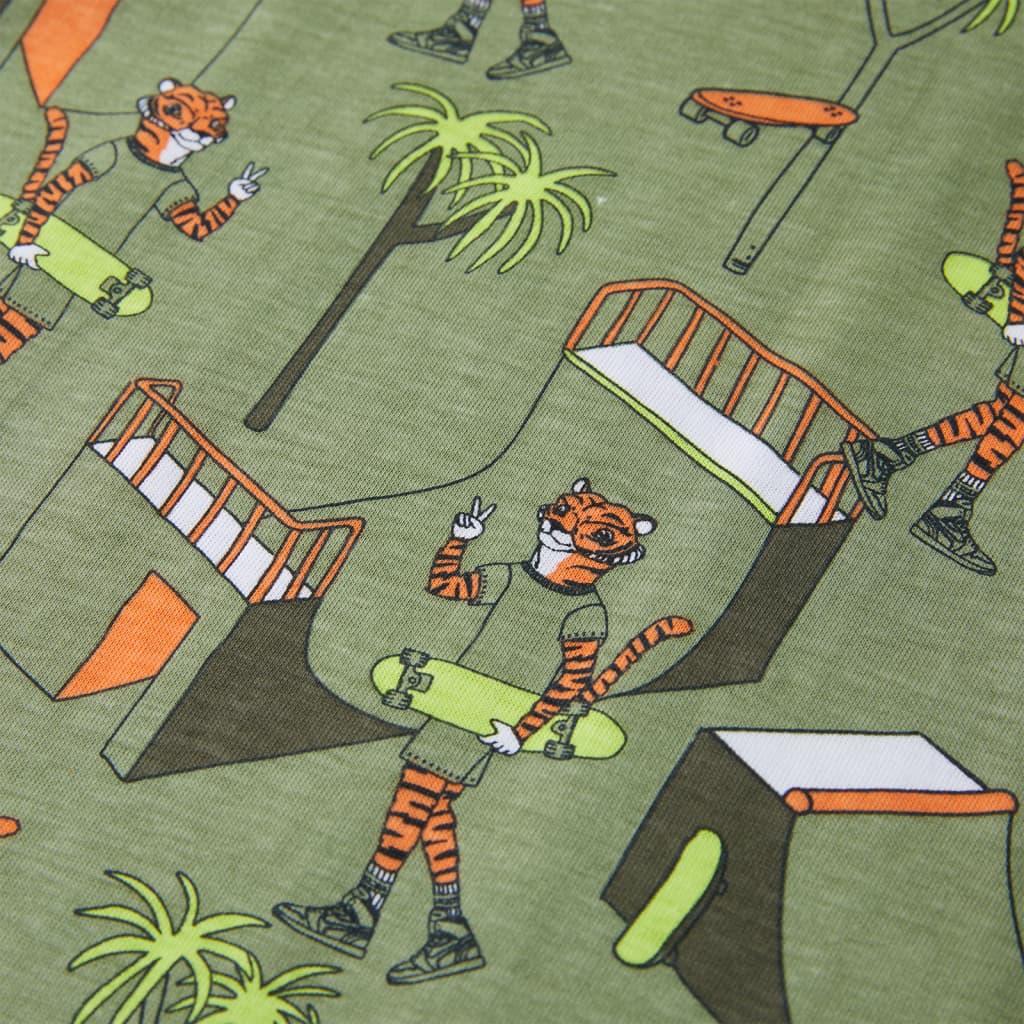 Πιτζάμα Παιδική Κοντομάνικη Ανοιχτό Χακί 104 - PAKOBAZAAR