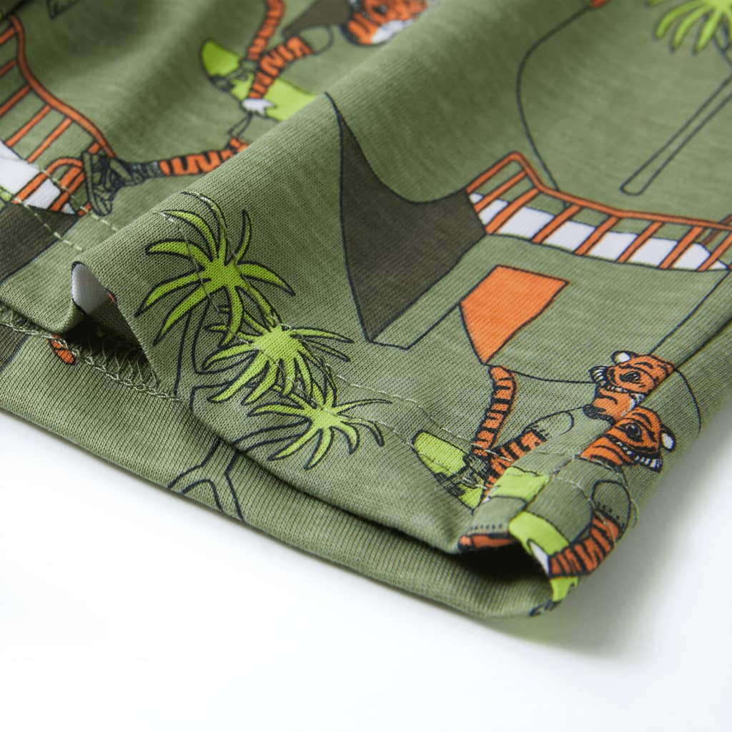 Πιτζάμα Παιδική Κοντομάνικη Ανοιχτό Χακί 128 - PAKOBAZAAR