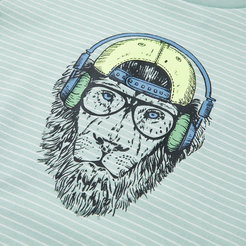 Μπλουζάκι Παιδικό με Ρίγες Ανοιχτό Χρώμα Μέντας 116 - PAKOBAZAAR