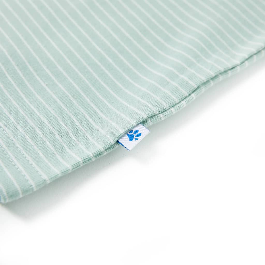 Μπλουζάκι Παιδικό με Ρίγες Ανοιχτό Χρώμα Μέντας 116 - PAKOBAZAAR