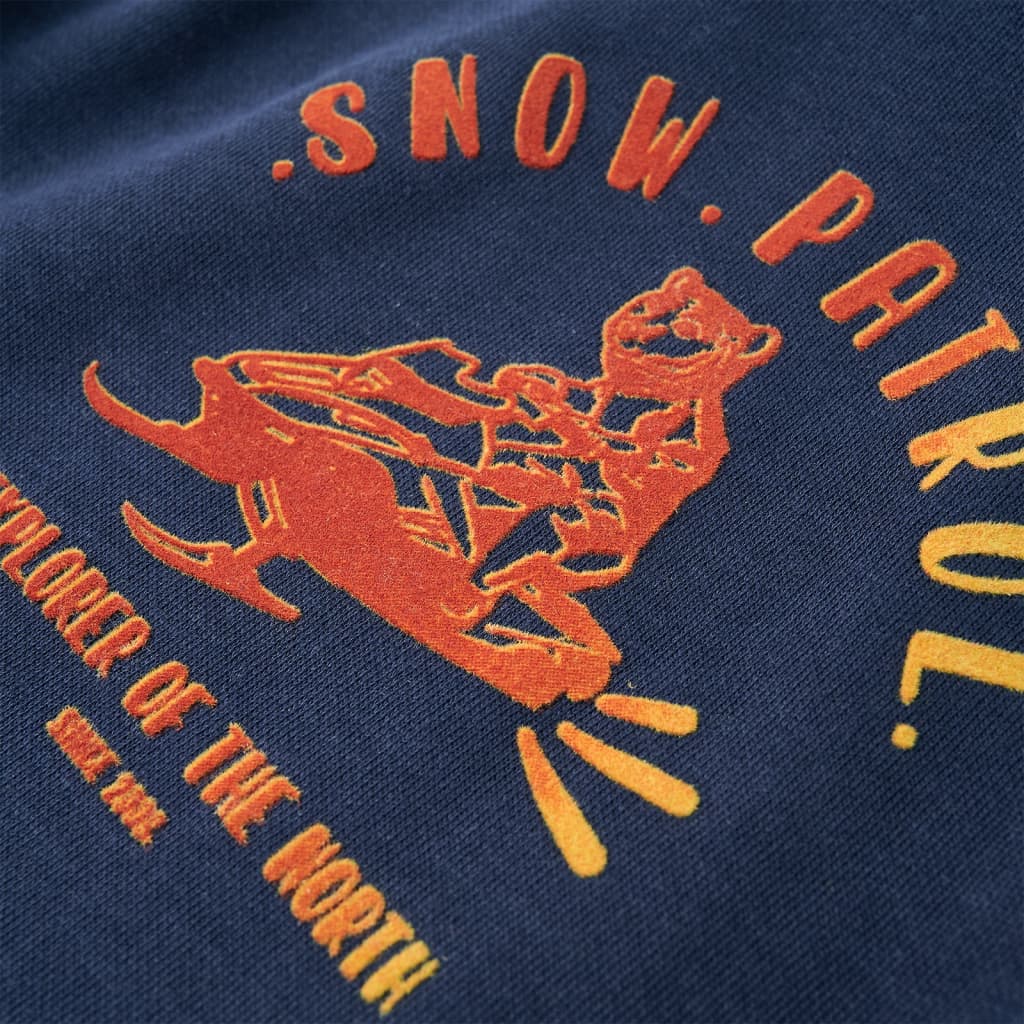 Φούτερ Παιδικό με Κουκούλα Ναυτικό Μπλε Μελανζέ & Πορτοκαλί 116 - PAKOBAZAAR