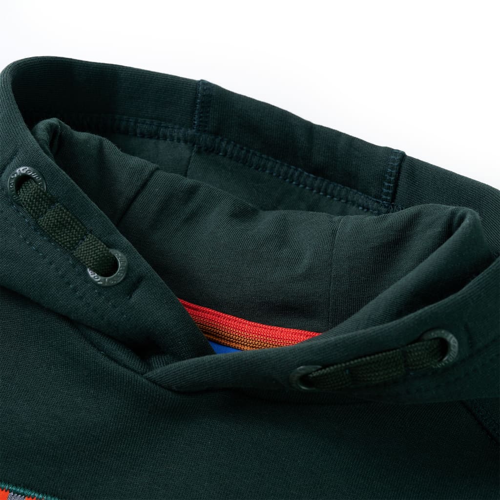 Φούτερ Παιδικό με Κουκούλα Σκούρο Πράσινο 116 - PAKOBAZAAR