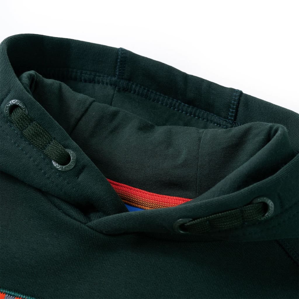 Φούτερ Παιδικό με Κουκούλα Σκούρο Πράσινο 128 - PAKOBAZAAR