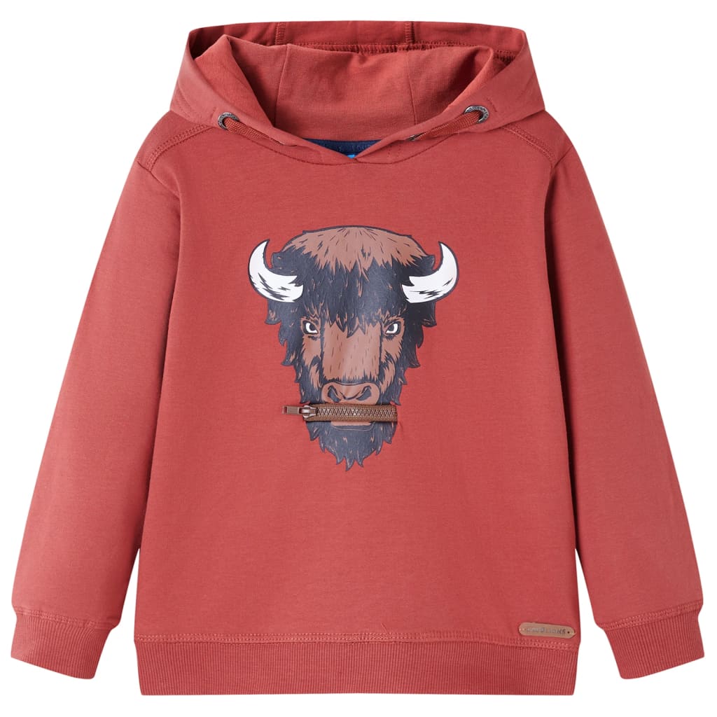 Φούτερ Παιδικό με Κουκούλα Burnt Red 92