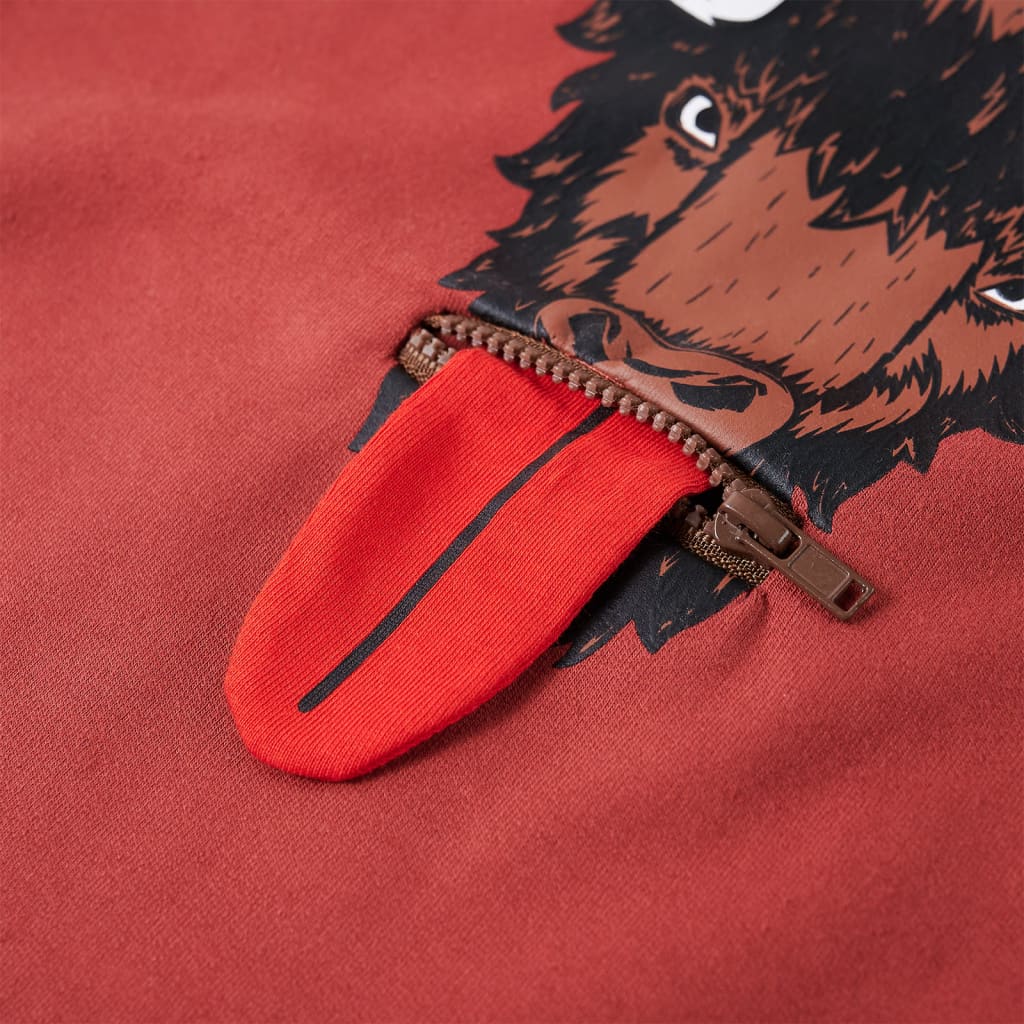 Φούτερ Παιδικό με Κουκούλα Burnt Red 104 - PAKOBAZAAR