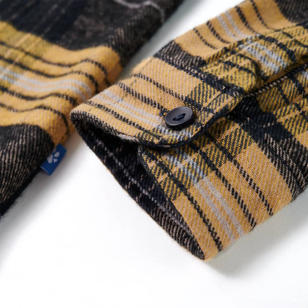 Πουκάμισο Καρό Παιδικό Κίτρινο και Μαύρο 128 - PAKOBAZAAR