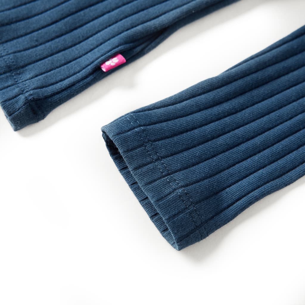 Μπλουζάκι Παιδικό Μακρυμάνικο Πλέξη Ριμπ Ναυτικό Μπλε 128 - PAKOBAZAAR