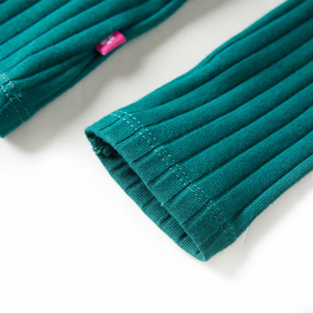 Μπλουζάκι Παιδικό Μακρυμάνικο Πλέξη Ριμπ Σκούρο Πράσινο 104 - PAKOBAZAAR