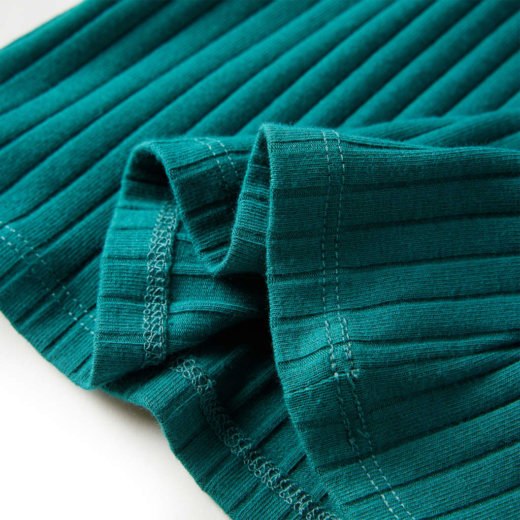 Μπλουζάκι Παιδικό Μακρυμάνικο Πλέξη Ριμπ Σκούρο Πράσινο 104 - PAKOBAZAAR