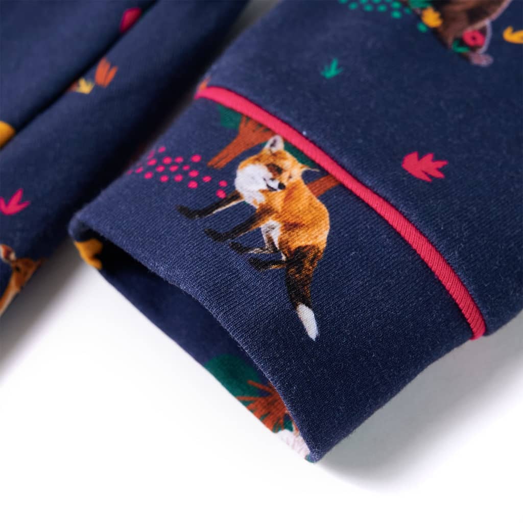 Φόρεμα Παιδικό Μακρυμάνικο με Κορδόνι Ναυτικό Μπλε 128 - PAKOBAZAAR