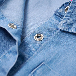 Φόρεμα Παιδικό Μακρυμάνικο Σκούρο Μπλε και Denim Μπλε 104 - PAKOBAZAAR