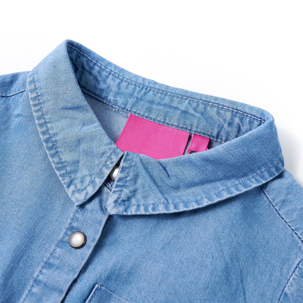 Φόρεμα Παιδικό Μακρυμάνικο Σκούρο Μπλε και Denim Μπλε 116 - PAKOBAZAAR