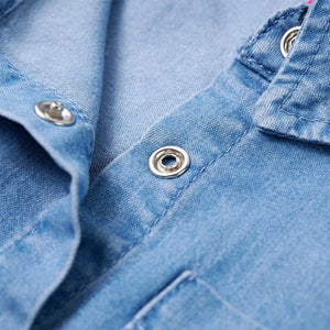Φόρεμα Παιδικό Μακρυμάνικο Σκούρο Μπλε και Denim Μπλε 116 - PAKOBAZAAR