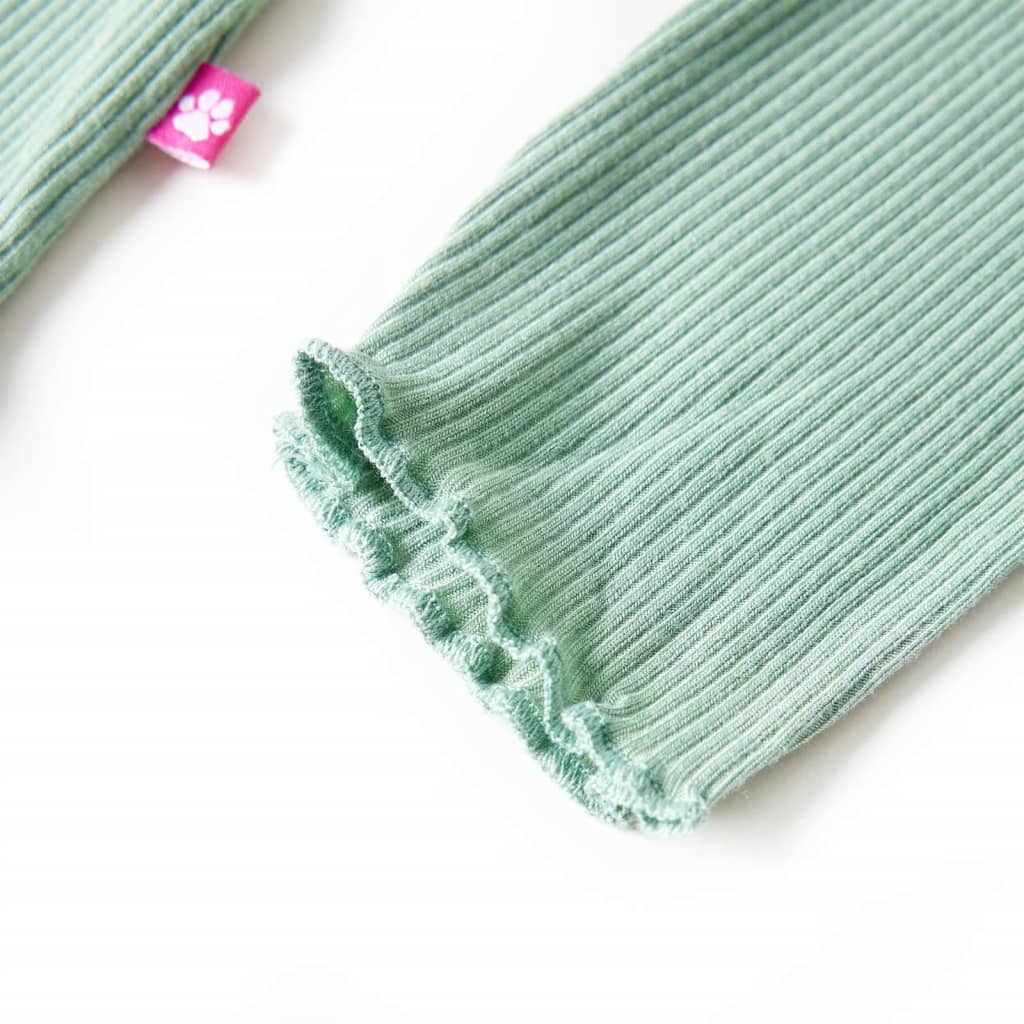 Μπλουζάκι Παιδικό Μακρυμάνικο με Χαμηλό Ζιβάγκο Σκούρα Μέντα 140 - PAKOBAZAAR