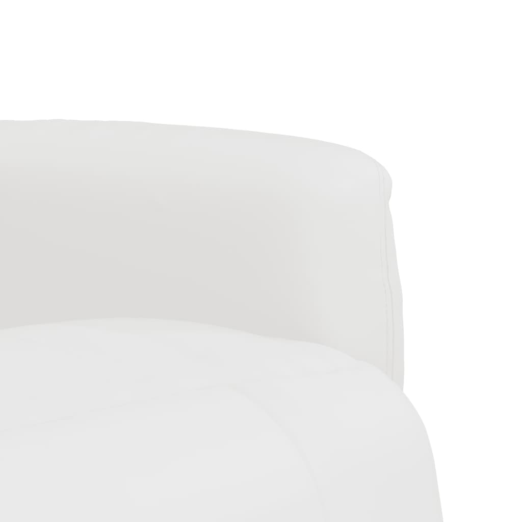 Πολυθρόνα Ανακλινόμενη με Υποπόδιο Λευκή από Συνθετικό Δέρμα