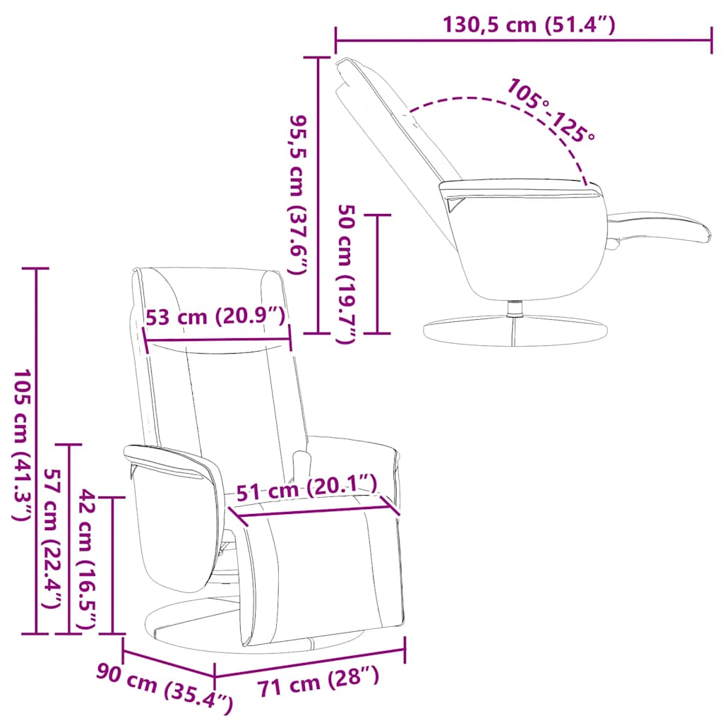 Πολυθρόνα Μασάζ Ανακλινόμενη με Υποπόδιο Μαύρη Συνθετικό Δέρμα - Pakobazaar