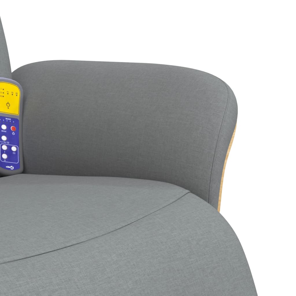 Πολυθρόνα Μασάζ Ανακλινόμενη με Υποπόδιο Αν. Γκρι Υφασμάτινη