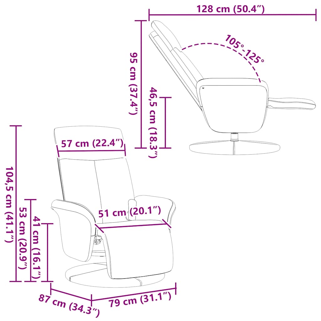 Πολυθρόνα Μασάζ Ανακλινόμενη με Υποπόδιο Σκούρο Γκρι Υφασμάτινη - Pakobazaar