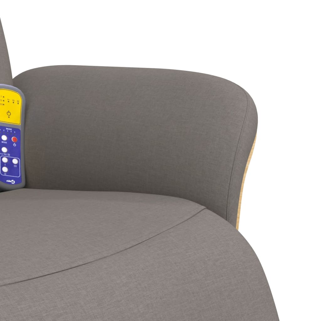 Πολυθρόνα Μασάζ Ανακλινόμενη με Υποπόδιο Γκρι / Μπεζ Υφασμάτινη