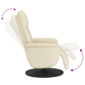 Πολυθρόνα Ανακλινόμενη με Υποπόδιο Κρεμ από Συνθετικό Δέρμα