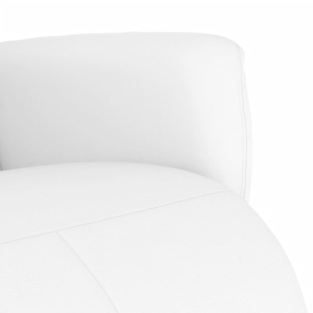 Πολυθρόνα Ανακλινόμενη με Υποπόδιο Λευκή από Συνθετικό Δέρμα