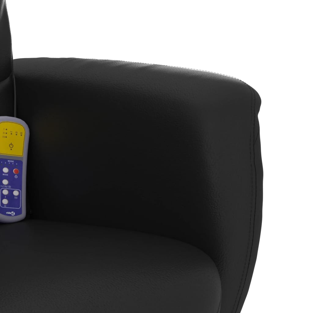 Πολυθρόνα Μασάζ Ανακλινόμενη Μαύρη Συνθετικό Δέρμα & Υποπόδιο