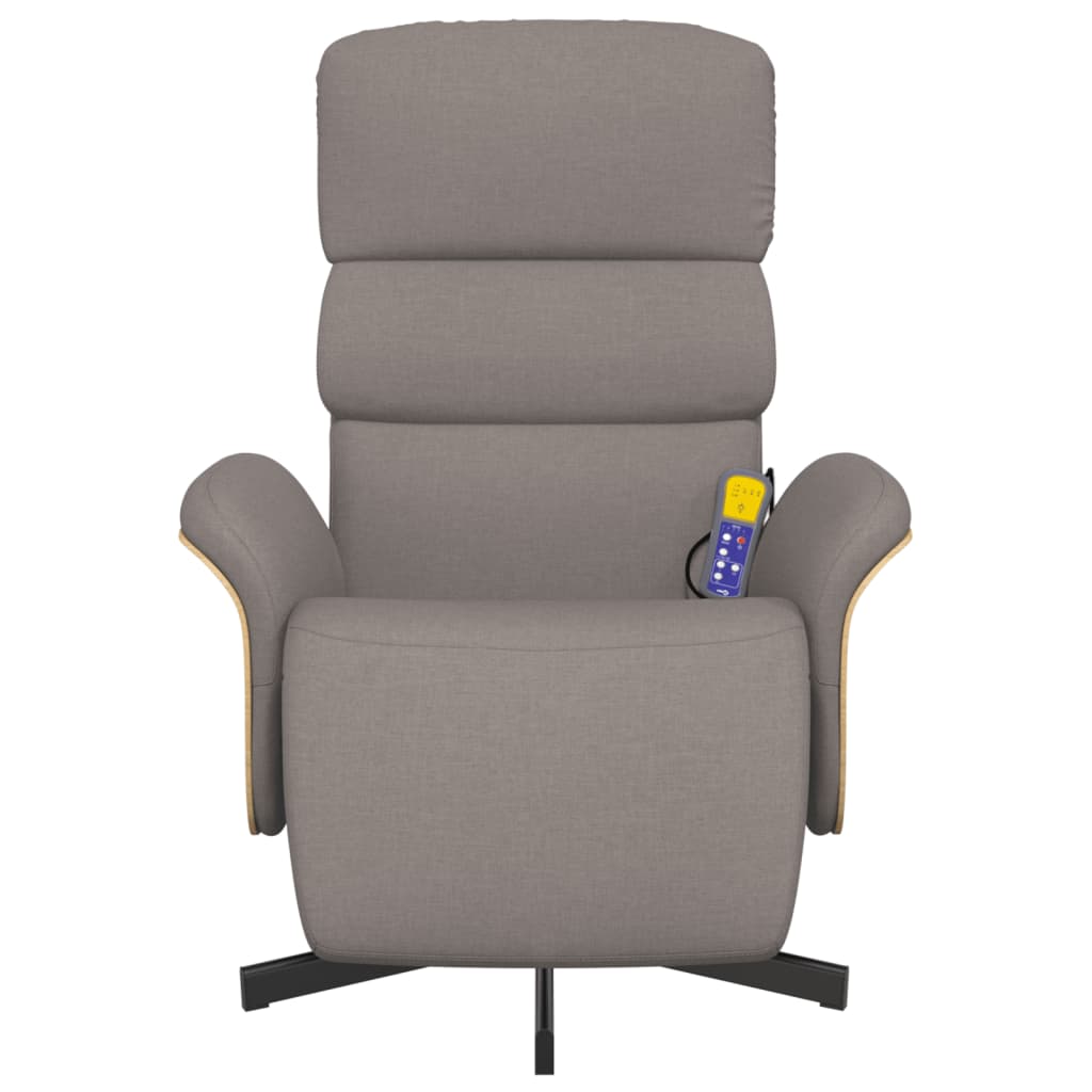 Πολυθρόνα Μασάζ Ανακλινόμενη με Υποπόδιο Γκρι / Μπεζ Υφασμάτινη