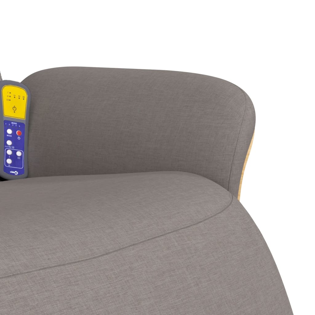 Πολυθρόνα Μασάζ Ανακλινόμενη με Υποπόδιο Γκρι / Μπεζ Υφασμάτινη