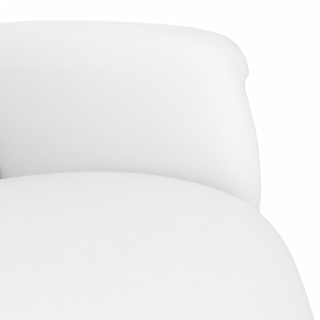 Πολυθρόνα Ανακλινόμενη με Υποπόδιο Λευκή από Συνθετικό Δέρμα - Pakobazaar