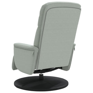 Πολυθρόνα Recliner Ανοιχτό Γκρι Βελούδινη με Υποπόδιο