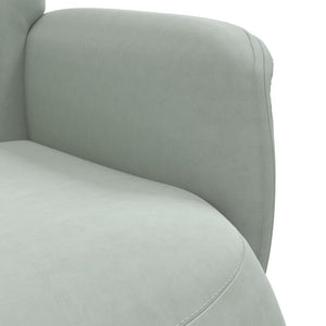 Πολυθρόνα Recliner Ανοιχτό Γκρι Βελούδινη με Υποπόδιο