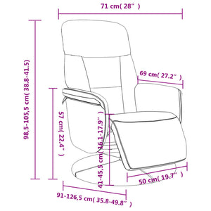 Πολυθρόνα Recliner Ανοιχτό Γκρι Βελούδινη με Υποπόδιο