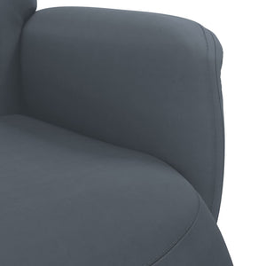Πολυθρόνα Relax Σκούρο Γκρι Βελούδινη με Υποπόδιο