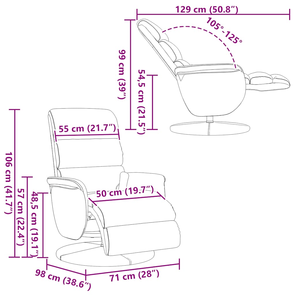 Πολυθρόνα Μασάζ Ανακλινόμενη με Υποπόδιο Μαύρη Συνθετικό Δέρμα - Pakobazaar