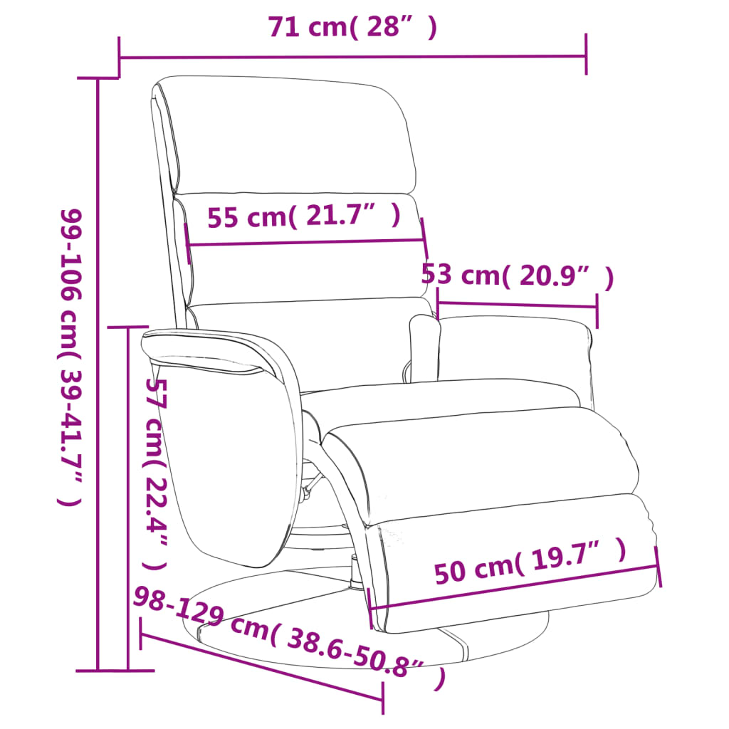 Πολυθρόνα Μασάζ Ανακλινόμενη με Υποπόδιο Καπουτσίνο - Pakobazaar