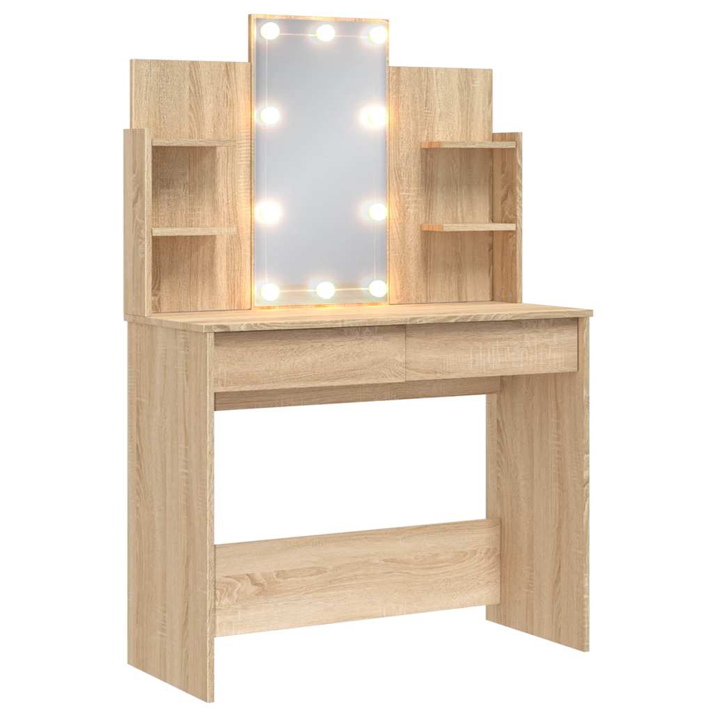 Μπουντουάρ με LED Φώτα Sonoma Δρυς 96 x 40 x 142 εκ. - Pakobazaar