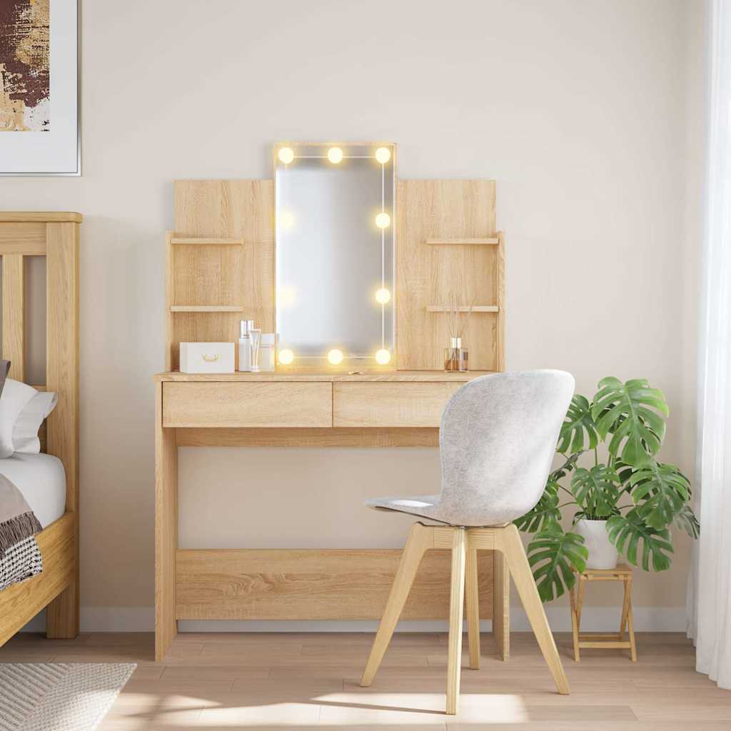 Μπουντουάρ με LED Φώτα Sonoma Δρυς 96 x 40 x 142 εκ. - Pakobazaar