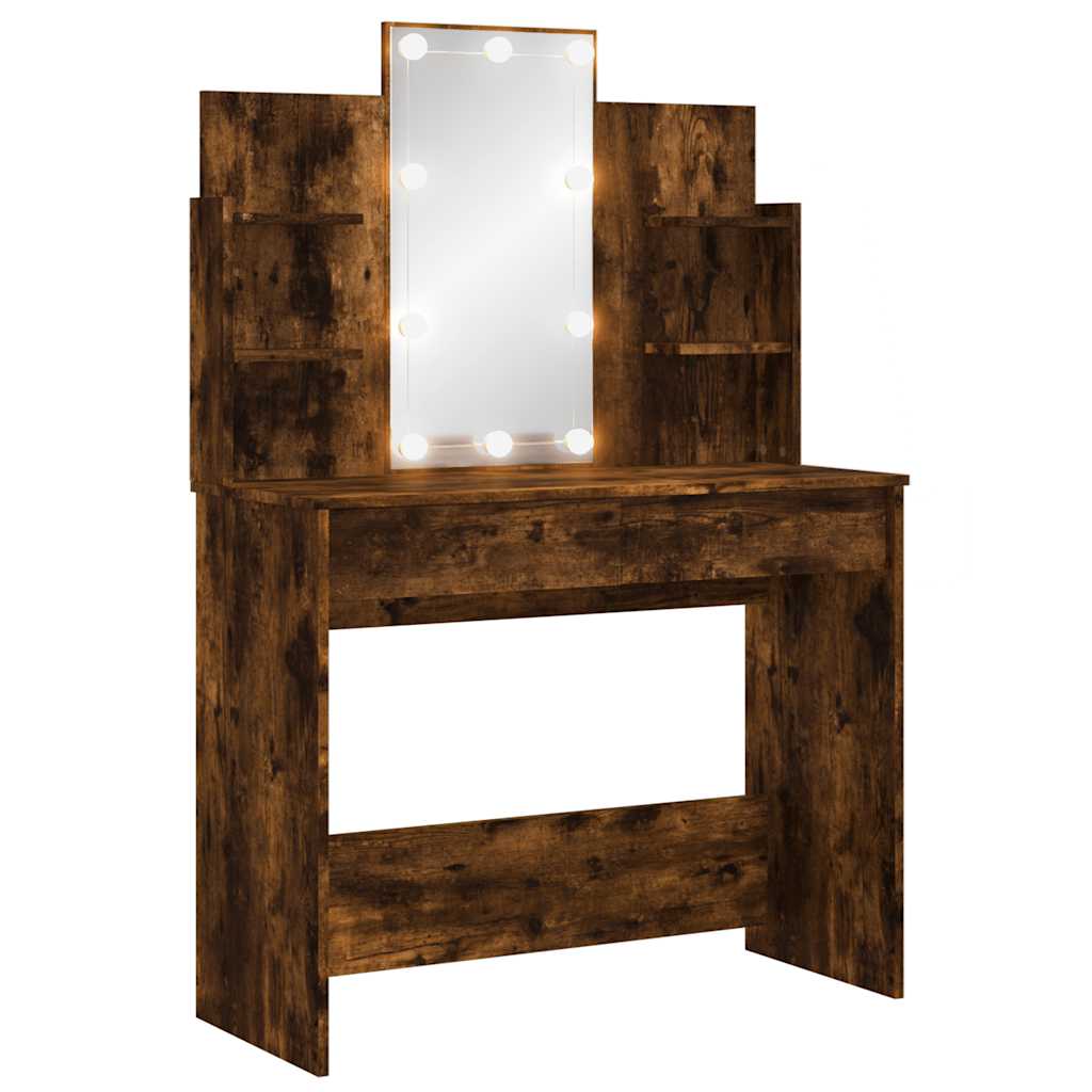 Μπουντουάρ με LED Φώτα Καπνιστή Δρυς 96x40x142 εκ. - Pakobazaar