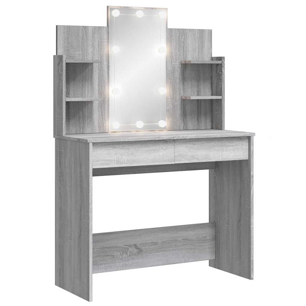 Μπουντουάρ με LED Φώτα Γκρι Sonoma 96x40x142 εκ. - Pakobazaar