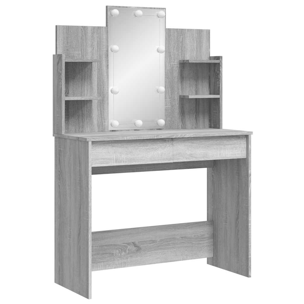 Μπουντουάρ με LED Φώτα Γκρι Sonoma 96x40x142 εκ. - Pakobazaar