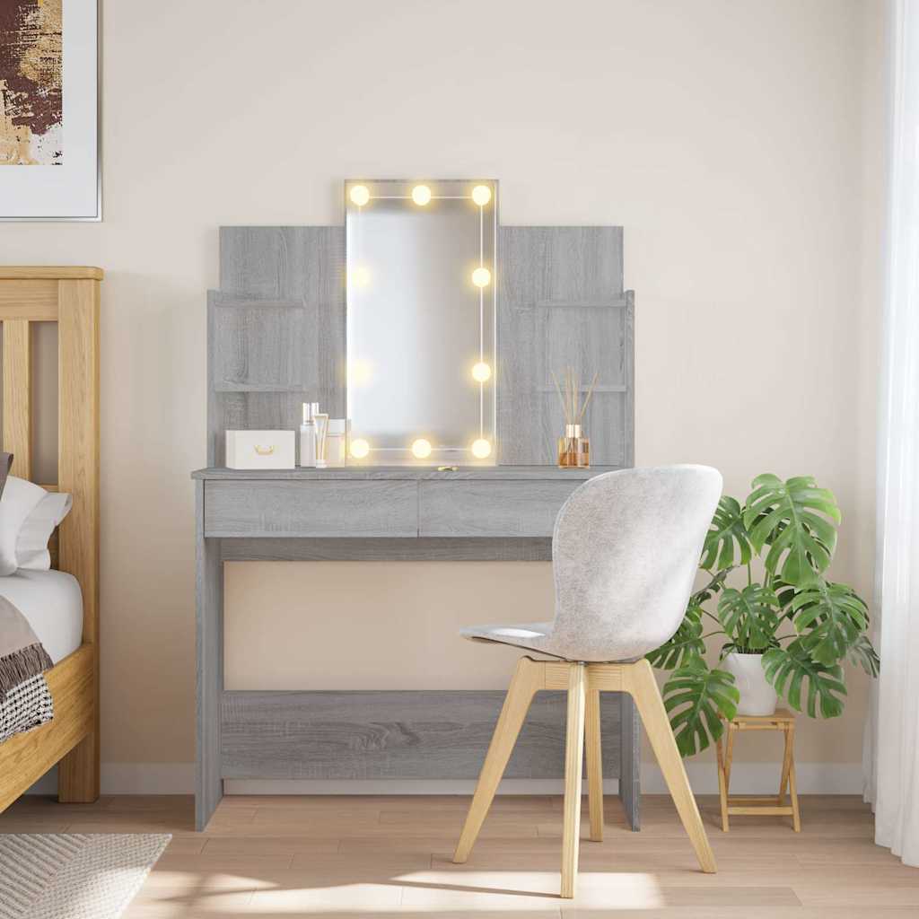 Μπουντουάρ με LED Φώτα Γκρι Sonoma 96x40x142 εκ. - Pakobazaar