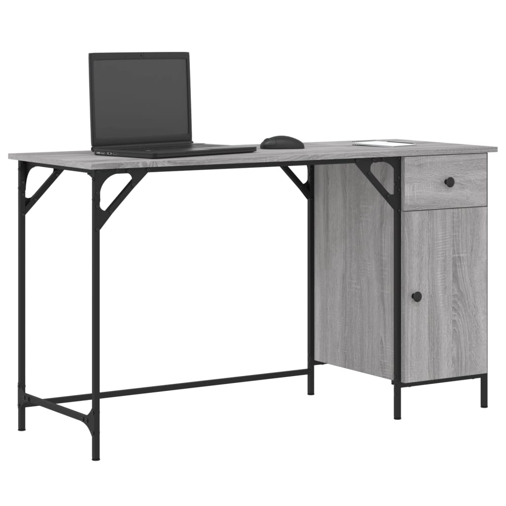 Γραφείο Υπολογιστή Γκρι Sonoma 131x48x75 εκ. Επεξεργασμένο Ξύλο